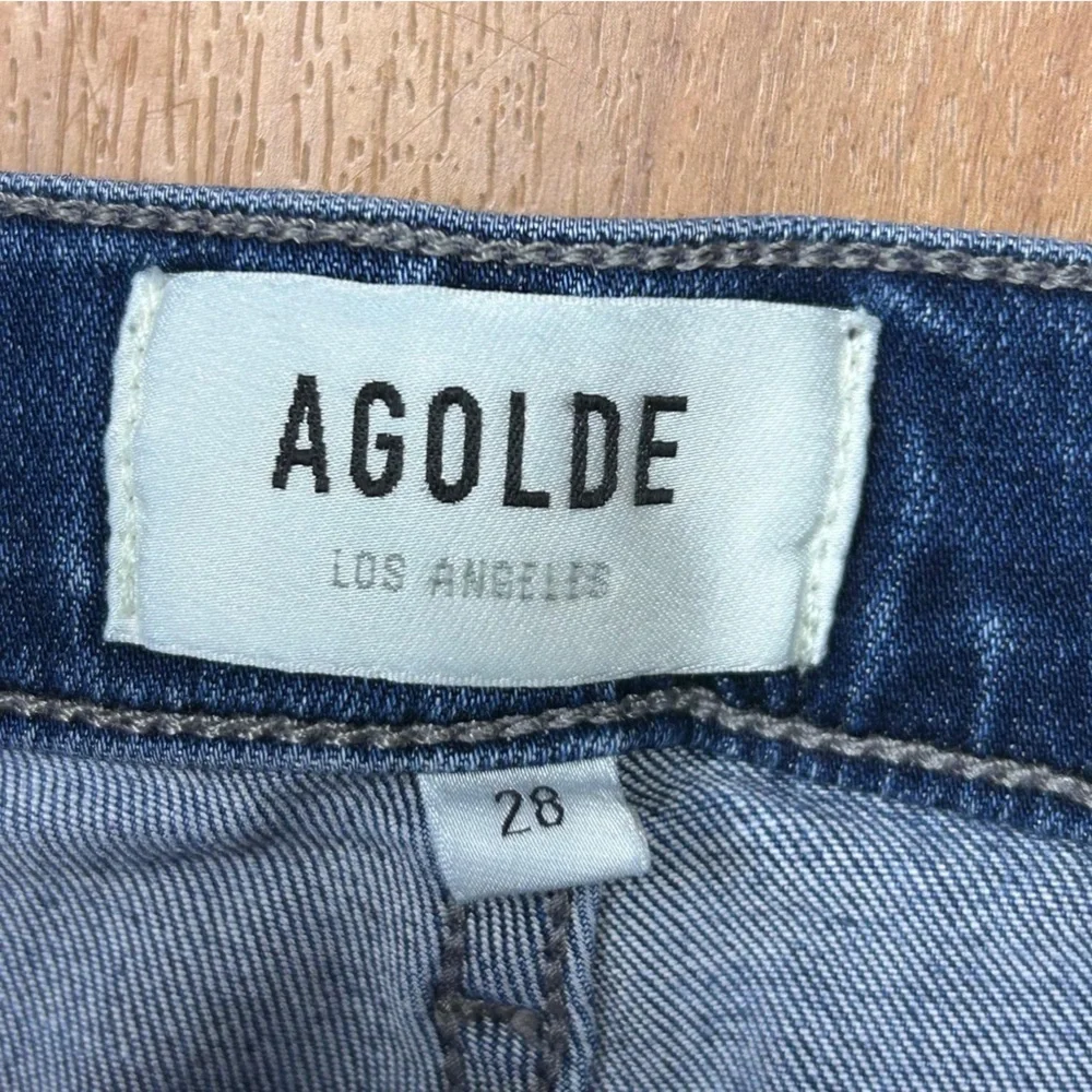 Agolde Blue‎ Straight Leg Jeans Womens Size 28 Raw Hem Classic Denim